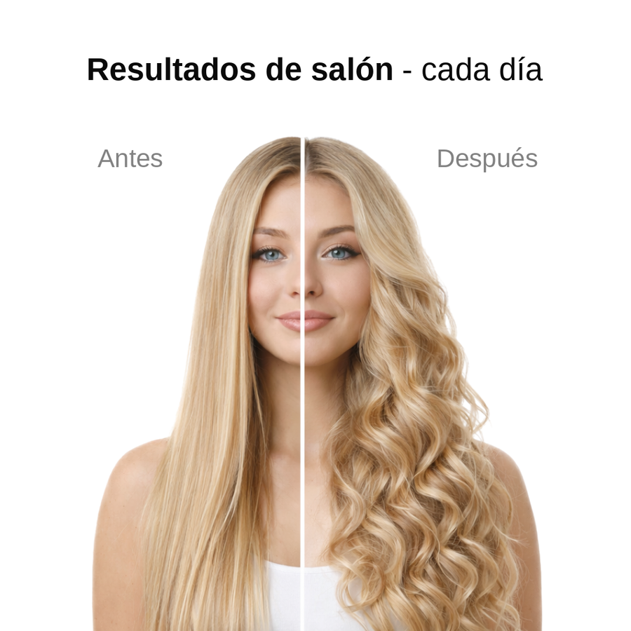 Antes y después de un peinado con el Belaya 5 en 1